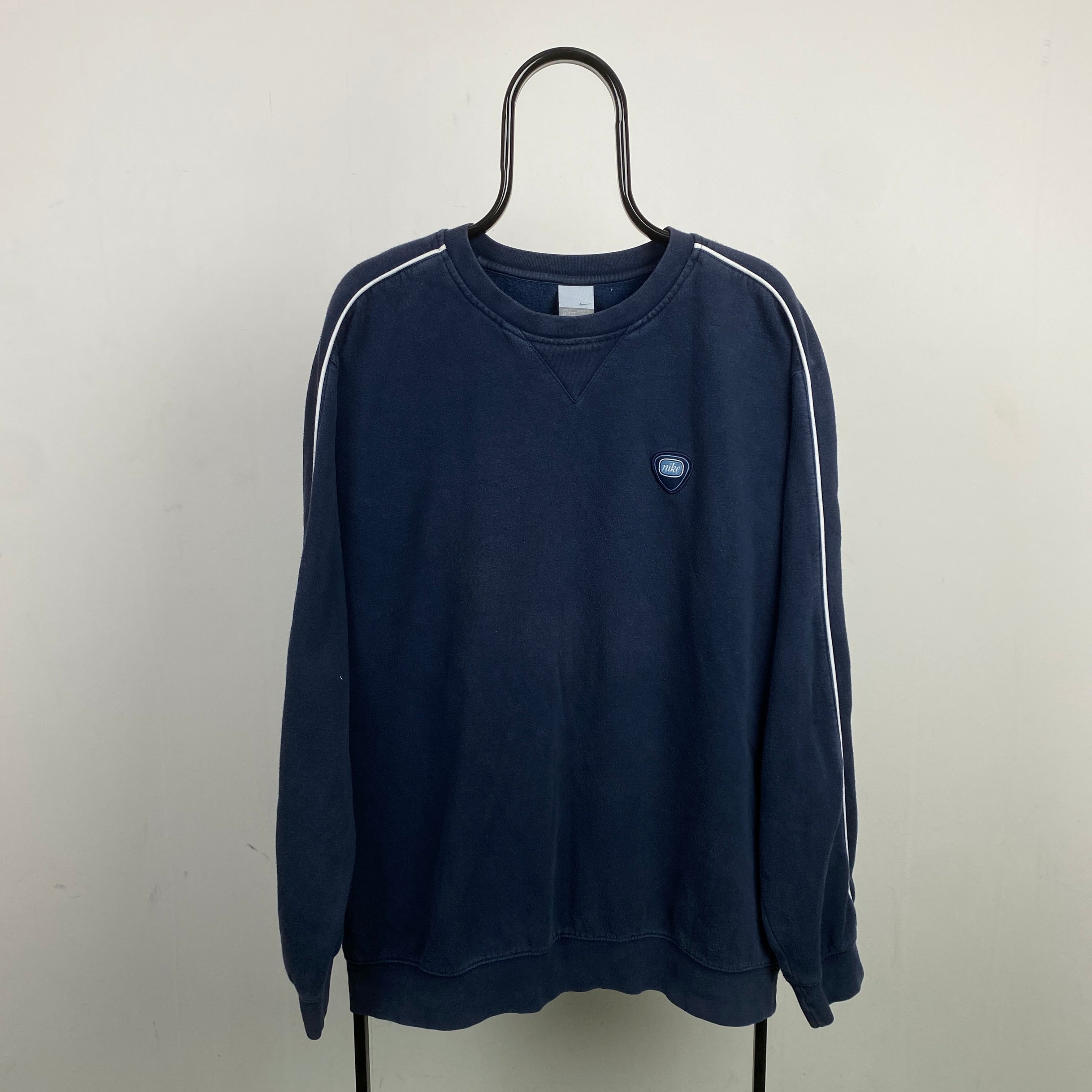 00s Nike Piping Sweatshirt Blue XL
