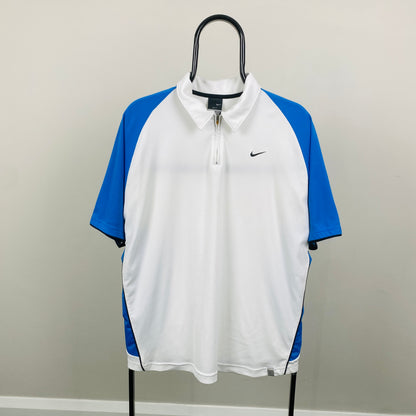 00s Nike Zip Up T-Shirt White Large