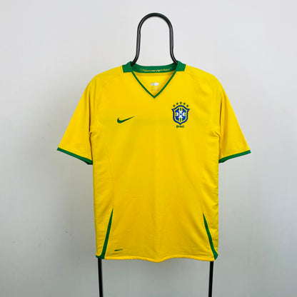 00s Nike Brazil Football Shirt T-Shirt Yellow Small