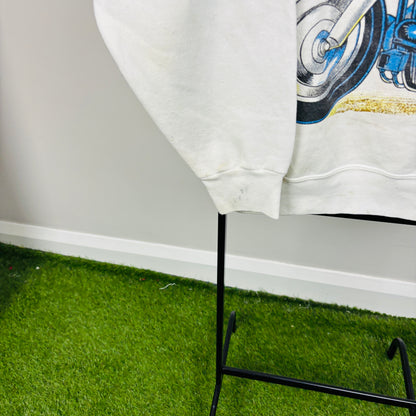 90s Looney Tunes Wiley Coyote Sweatshirt White Large