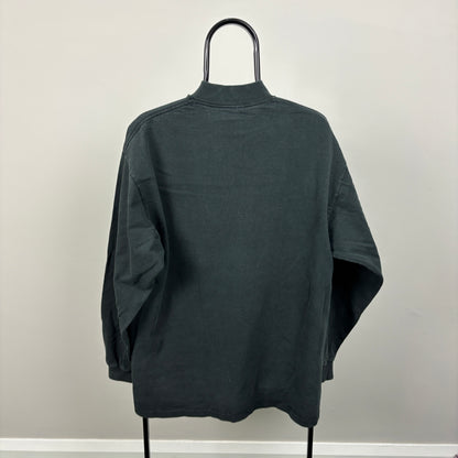 90s Nike Mock Neck Sweatshirt Grey Large