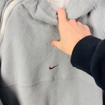 00s Nike Reversible Sidewinder Fleece Coat Jacket White Blue Large