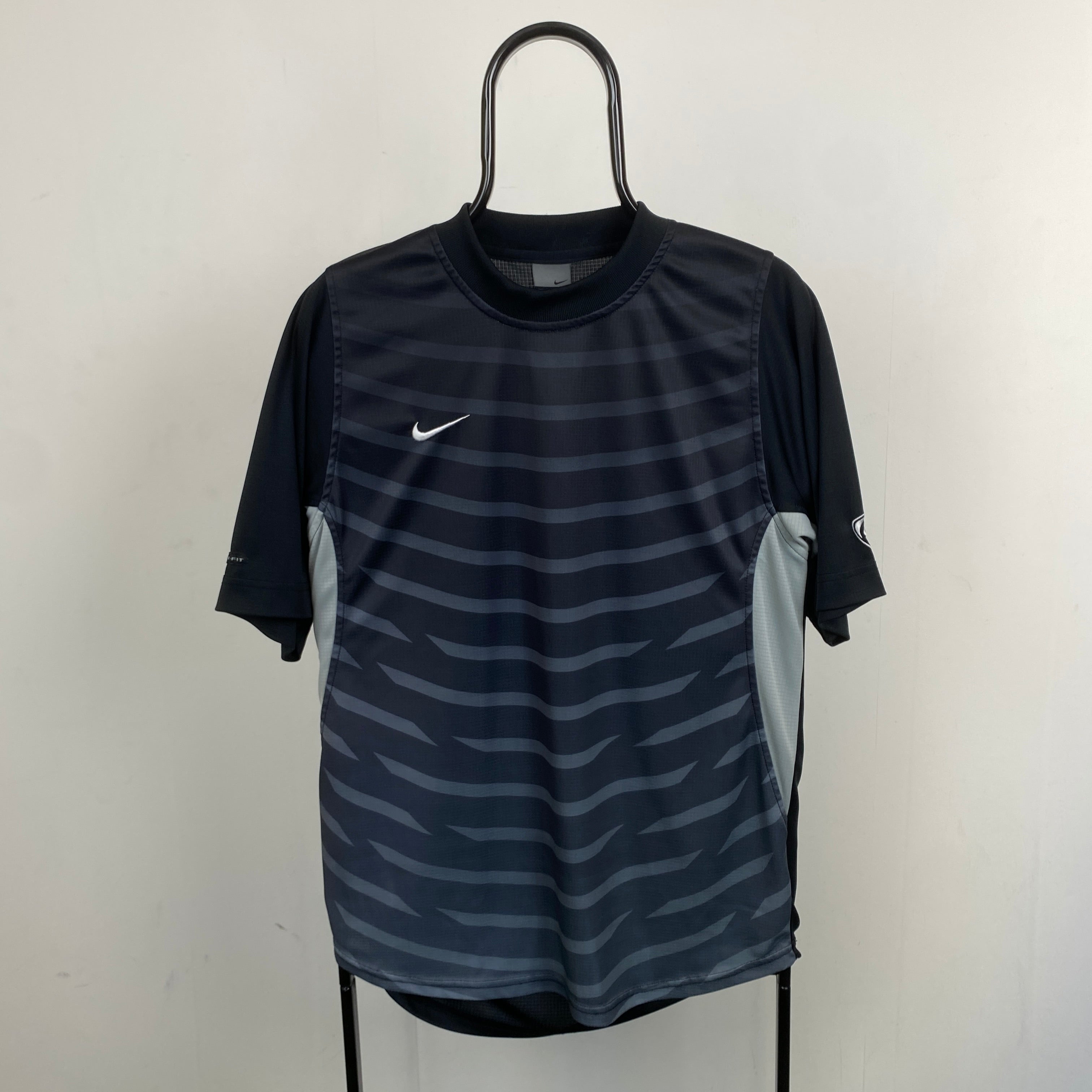 00s Nike Football Shirt T-Shirt Black Medium