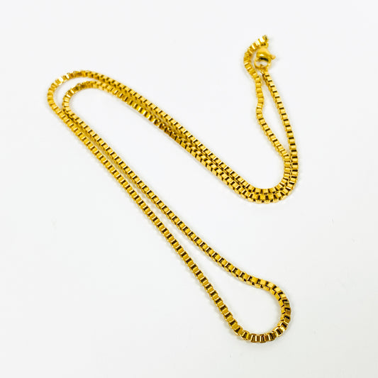 Retro Box Link Necklace Chain Gold