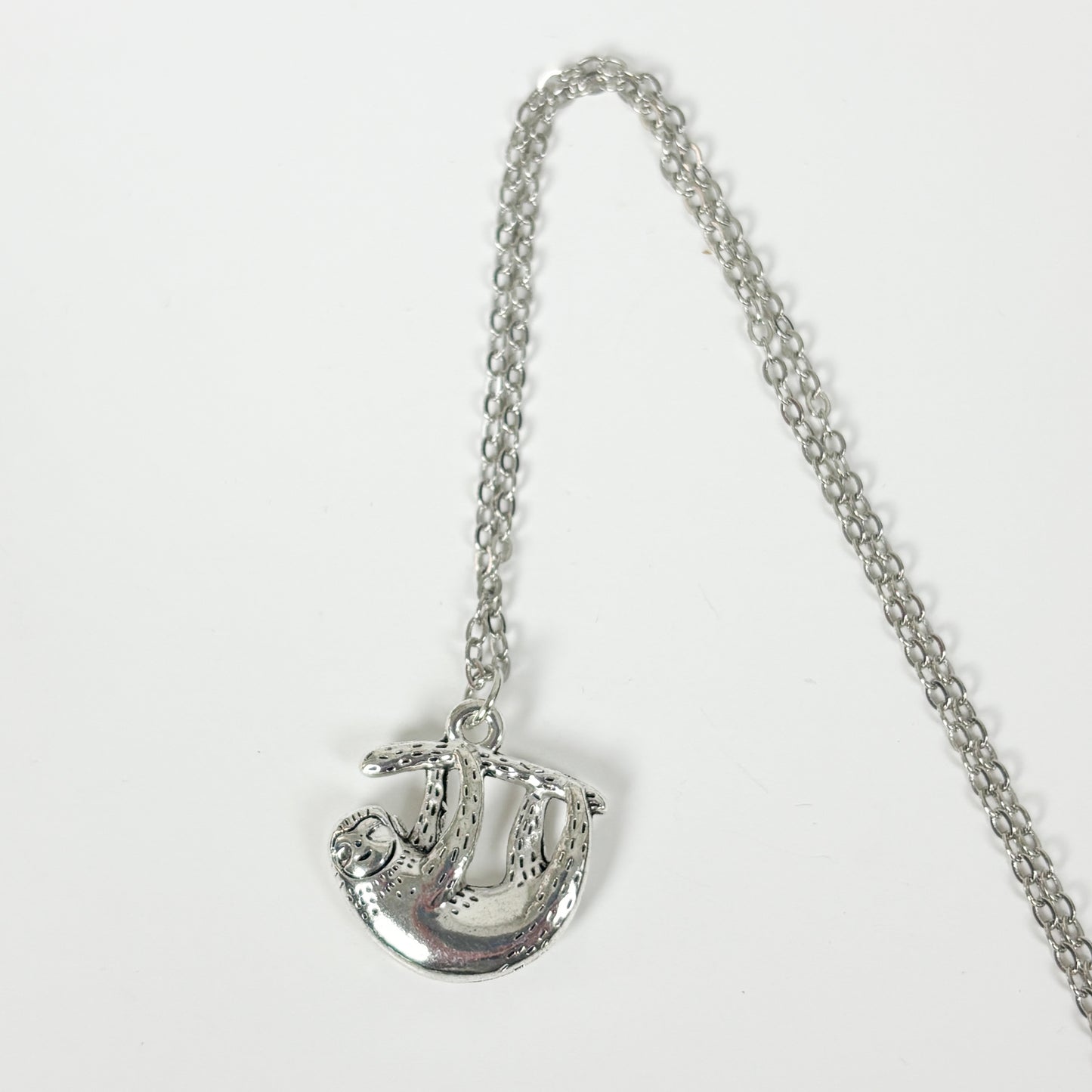 Vintage Sloth Necklace Silver