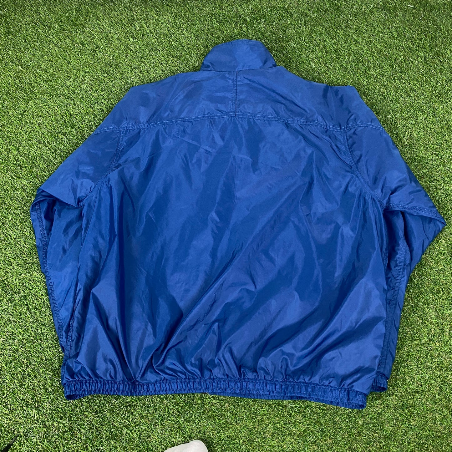 90s Nike Piping Windbreaker Jacket + Joggers Set Blue Medium