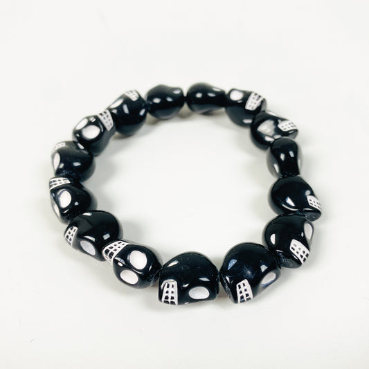 Retro Skull Bracelet Black