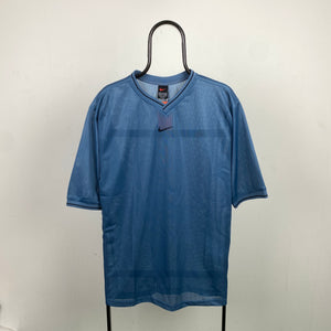 90s Nike Mesh T-Shirt Blue Medium
