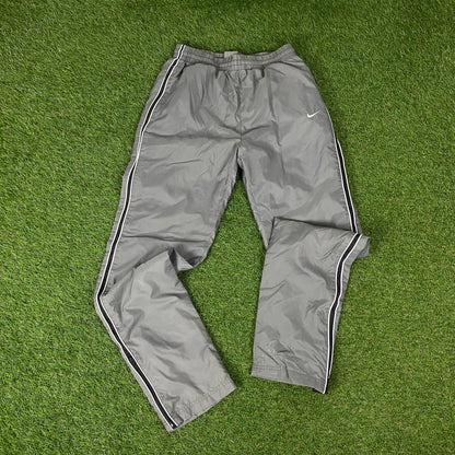 00s Nike Piping Windbreaker Jacket + Joggers Set Black Medium