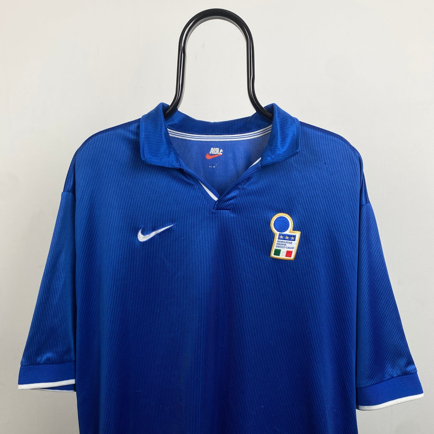 90s Nike Italy Football T-Shirt Blue XXL