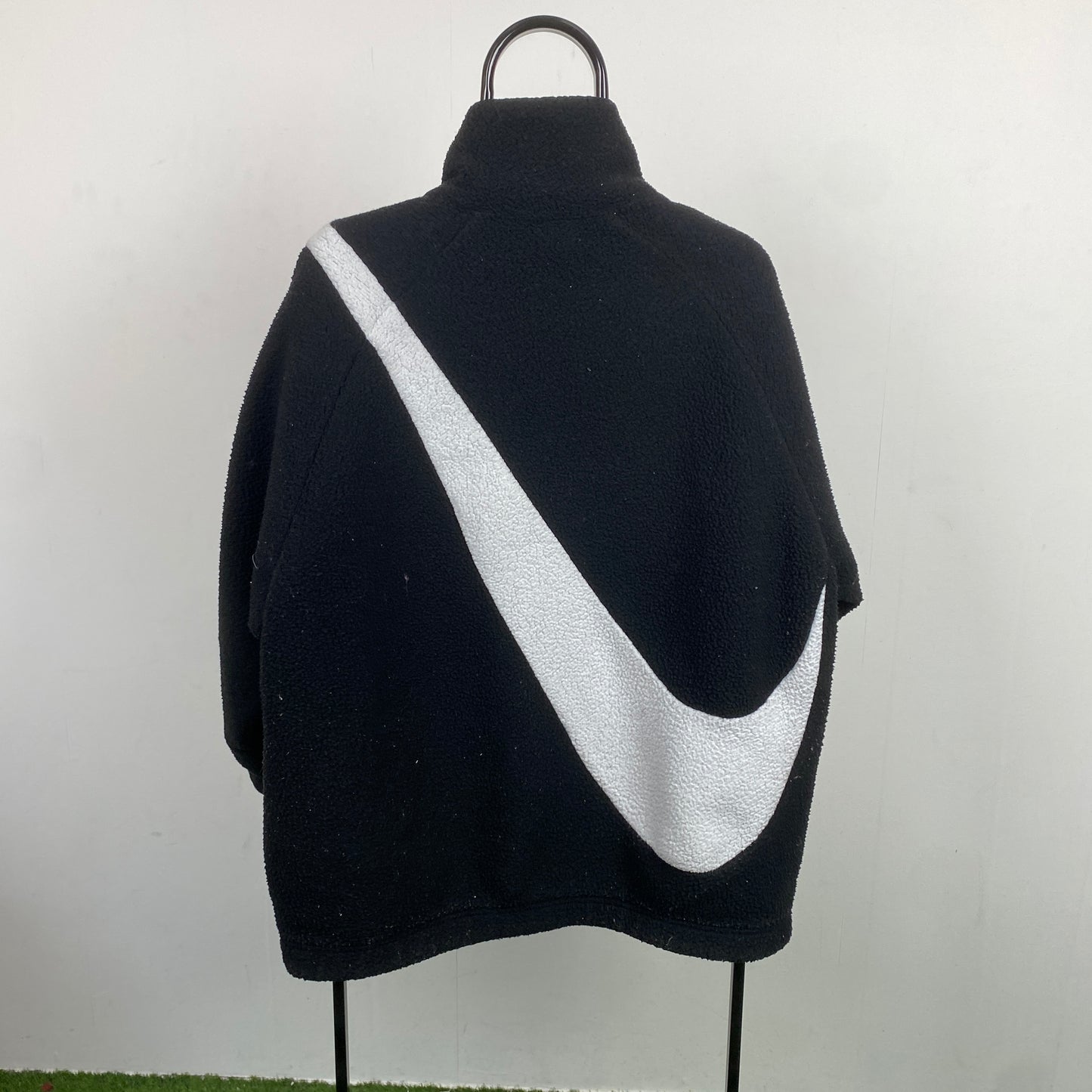 00s Nike Reversible Fleece Coat Jacket Black Small