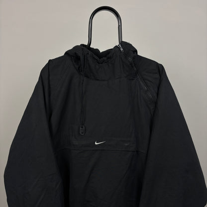 90s Nike Reversible Side Winder Fleece Coat Jacket Black Large