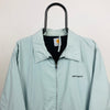 Retro Carhartt Zip Up Coat Jacket Blue Large