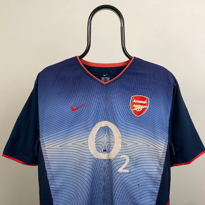 00s Nike Arsenal Football Shirt T-Shirt Blue Large