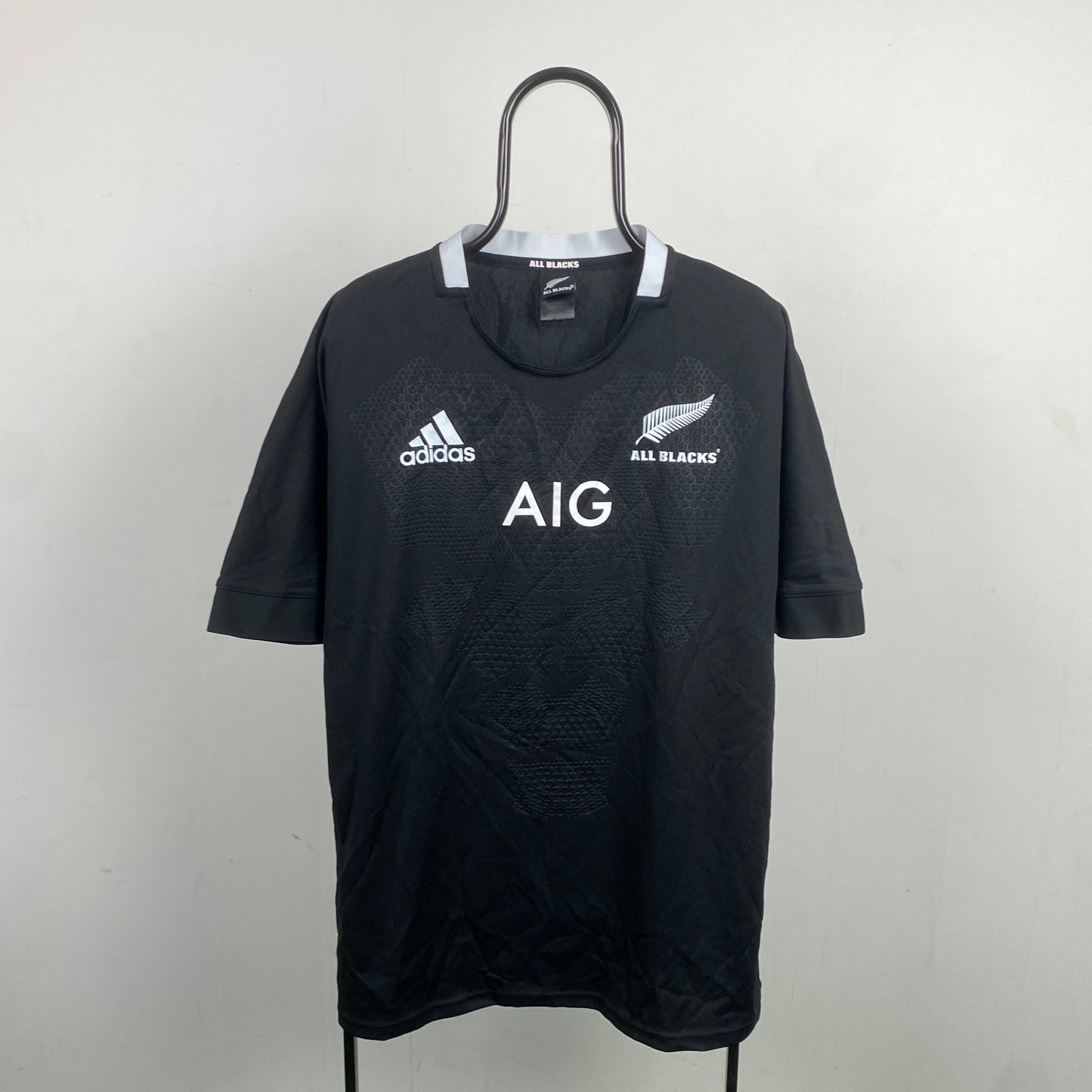 00s Adidas New Zealand All Blacks Rugby Shirt T-Shirt Black XXL