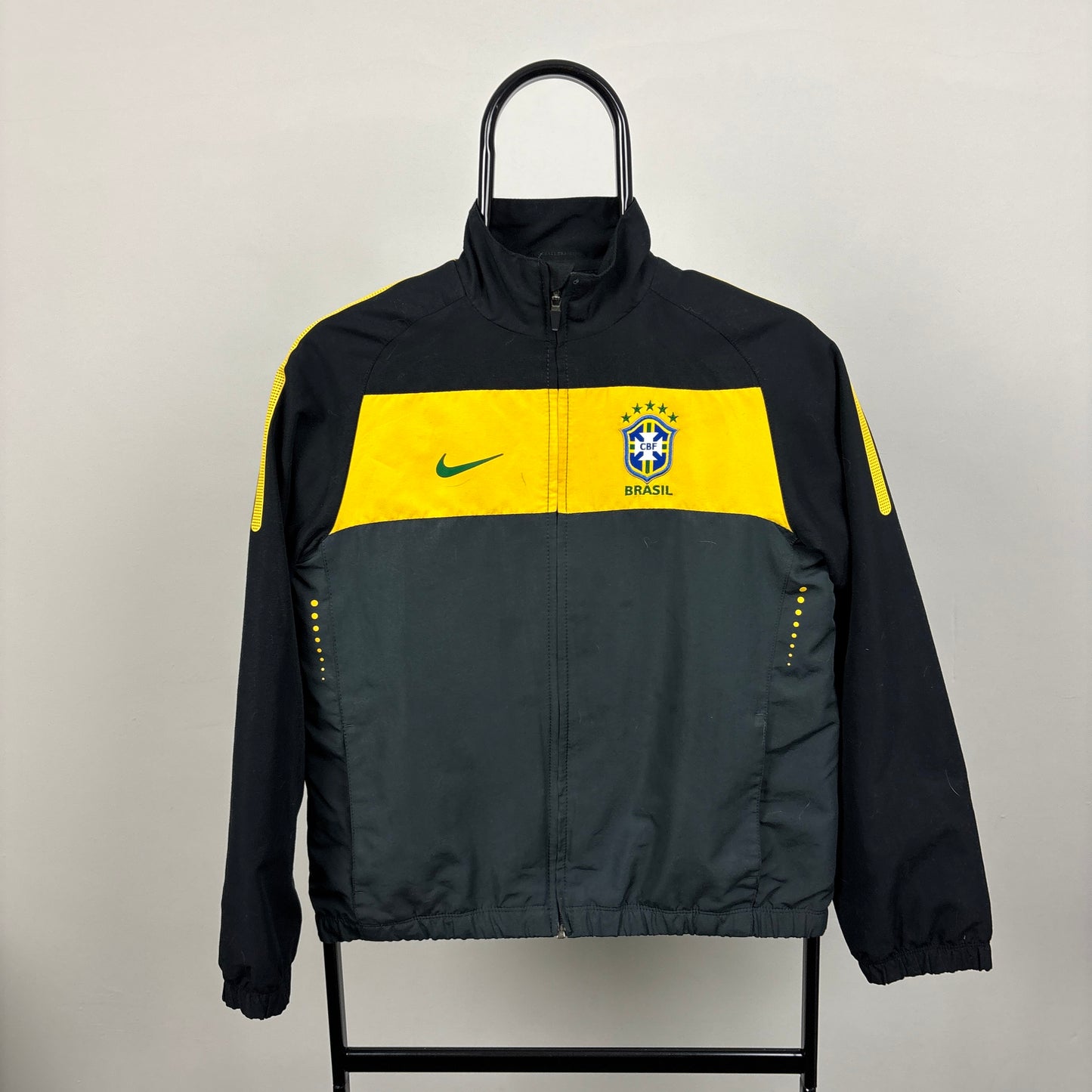 00s Nike Brazil Windbreaker Jacket Black XS