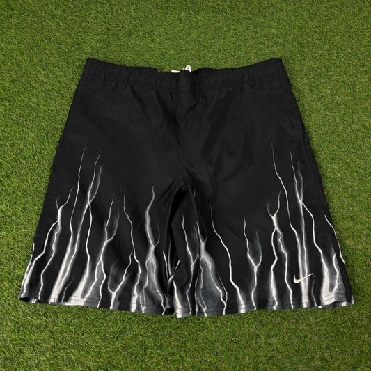 90s Nike Flame Shorts Black Large