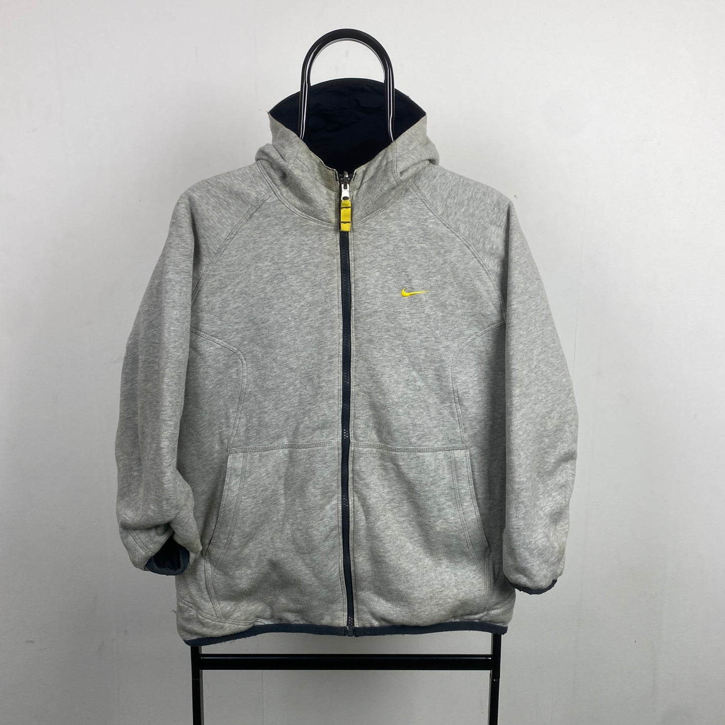 00s Nike Reversible Fleece Coat Jacket Black XS