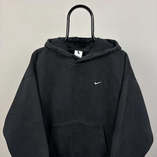 00s Nike Heavyweight Hoodie Black Medium