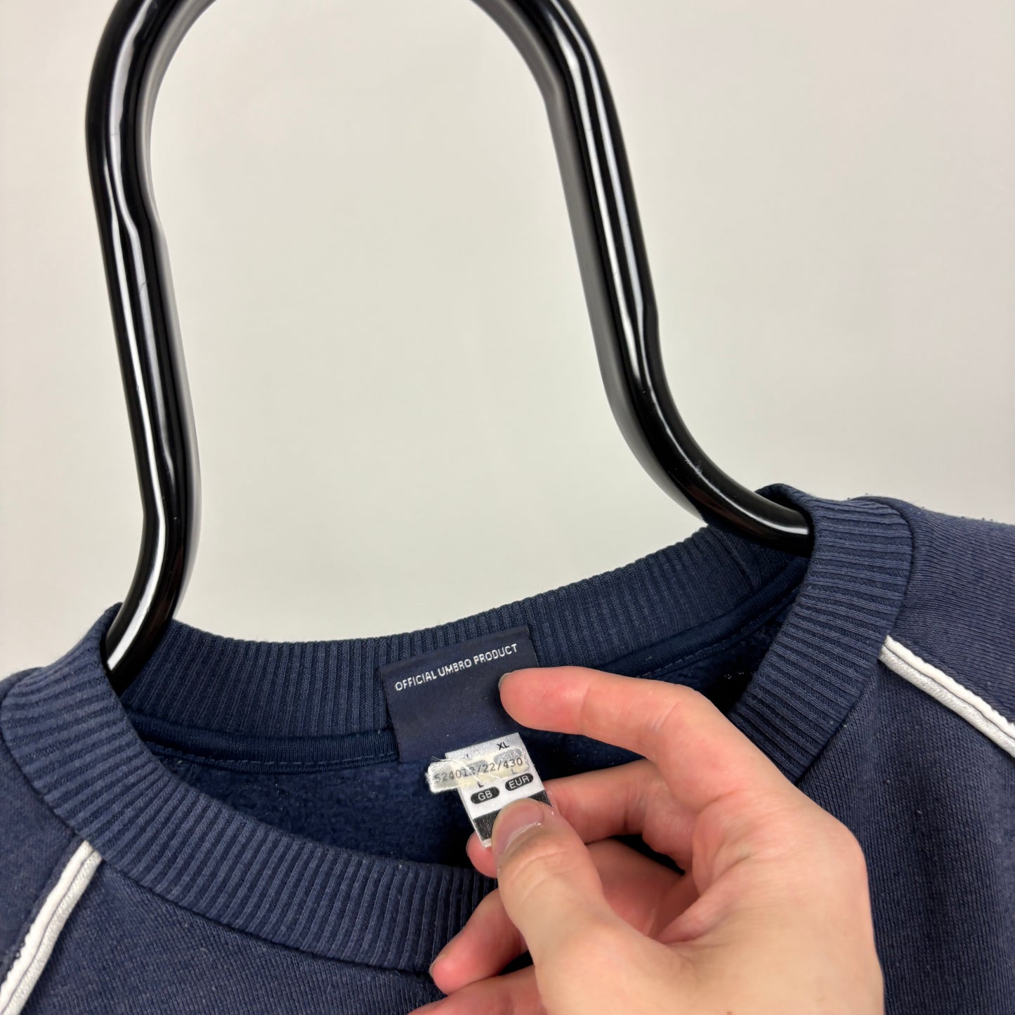00s Umbro Piping Sweatshirt Blue Large
