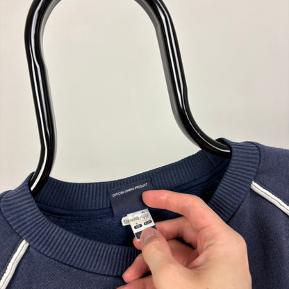 00s Umbro Piping Sweatshirt Blue Large