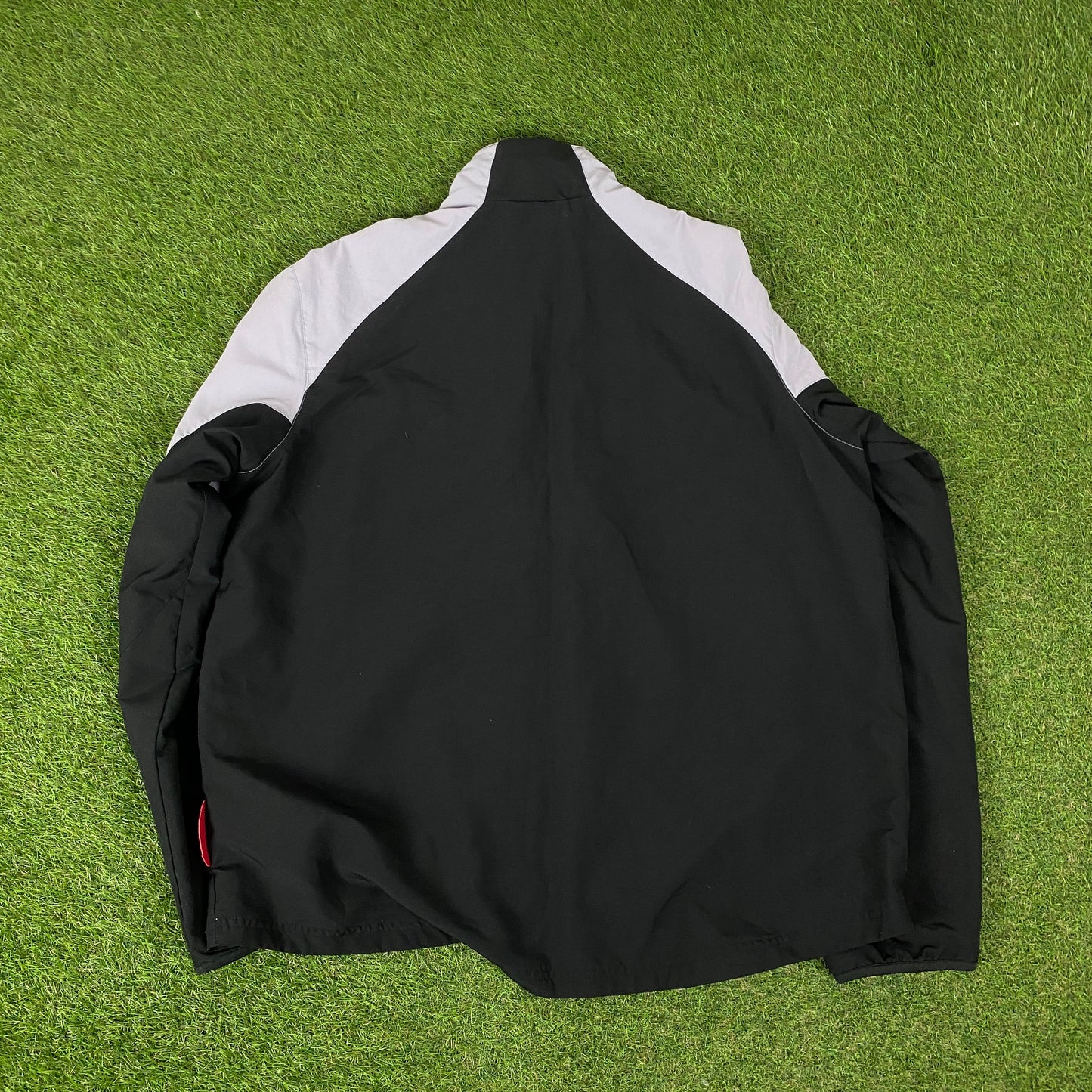 00s Nike Air Piping Windbreaker Tracksuit Set Jacket + Joggers Black XL