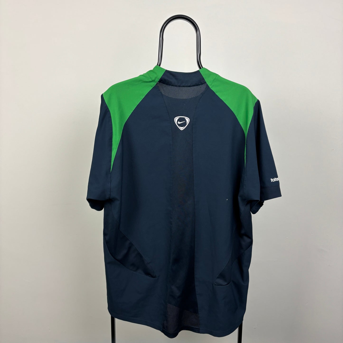00s Nike T90 Football Shirt T-Shirt Blue XL