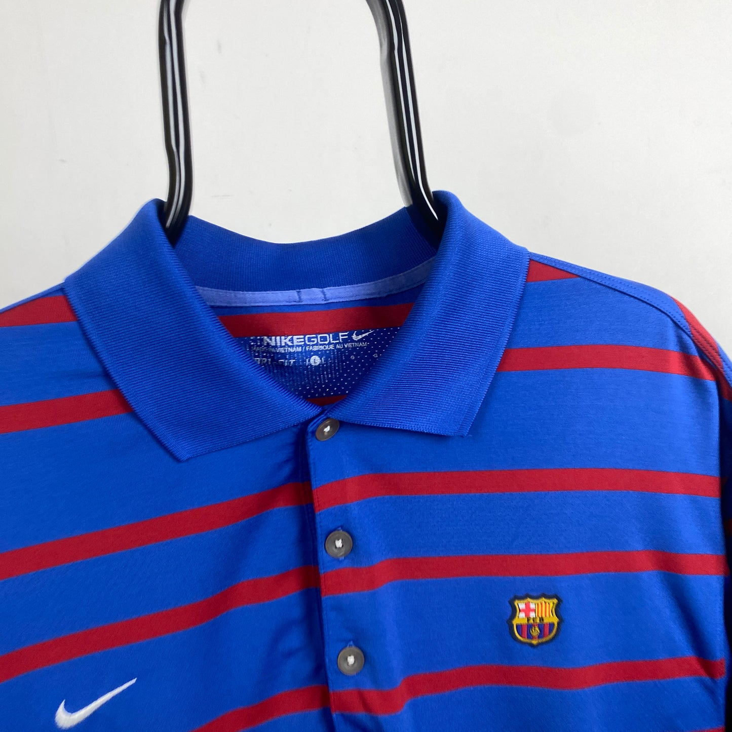 00s Nike Barcelona Golf Polo Shirt T-Shirt Blue Large