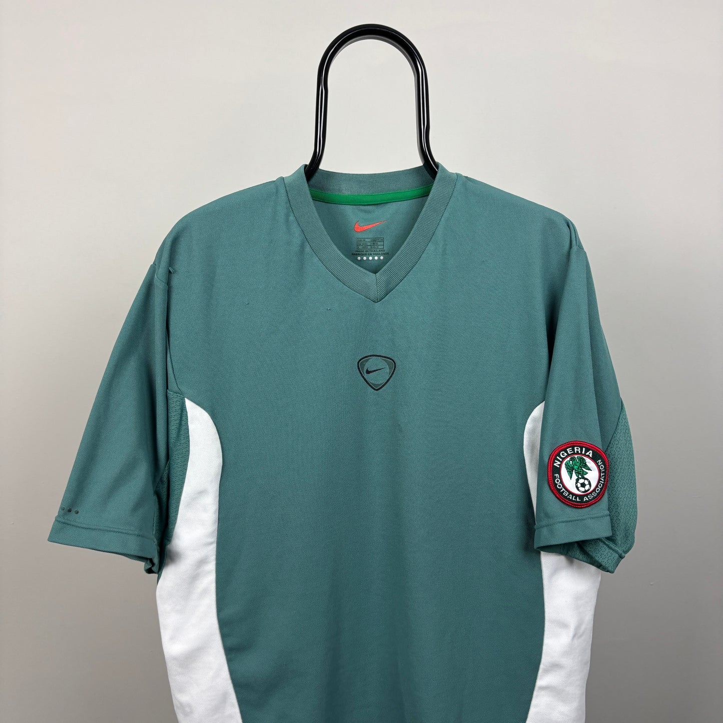 00s Nike Nigeria Football Shirt T-Shirt Green Medium