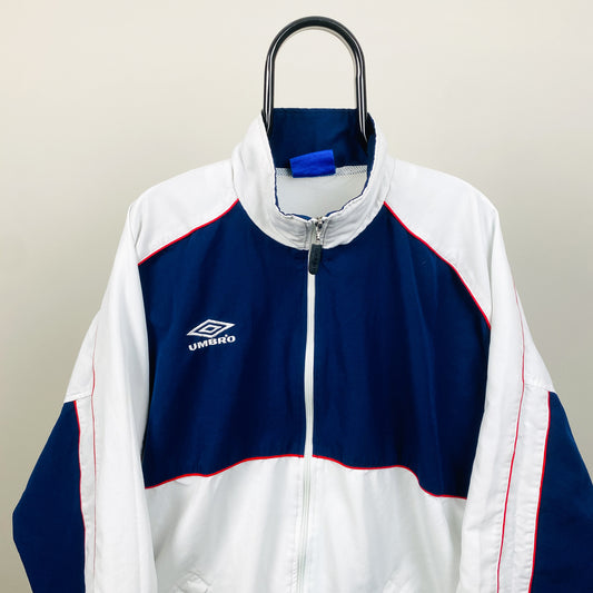 90s Umbro Piping Windbreaker Jacket White XL