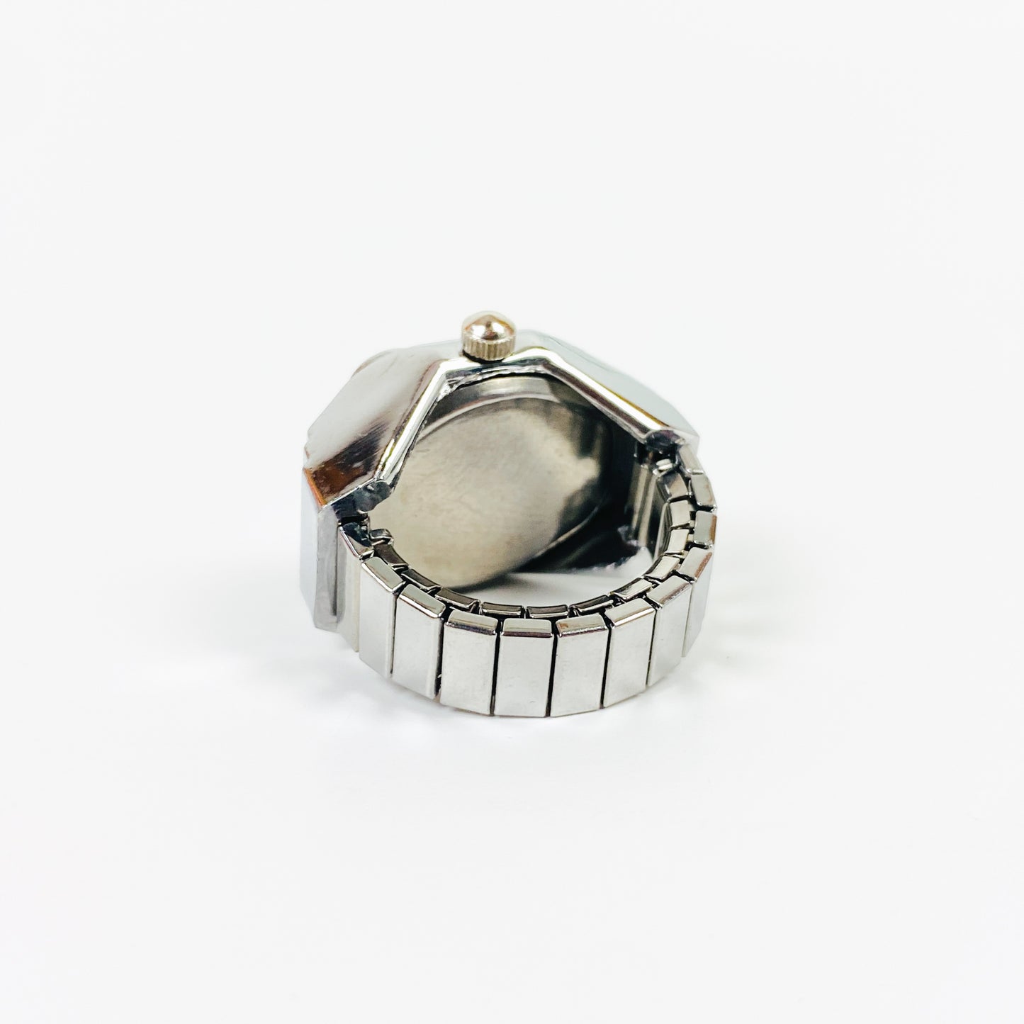 Retro Adjustable Watch Ring Silver Blue