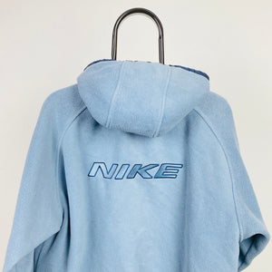 90s Nike Reversible Fleece Puffer Jacket Blue Medium