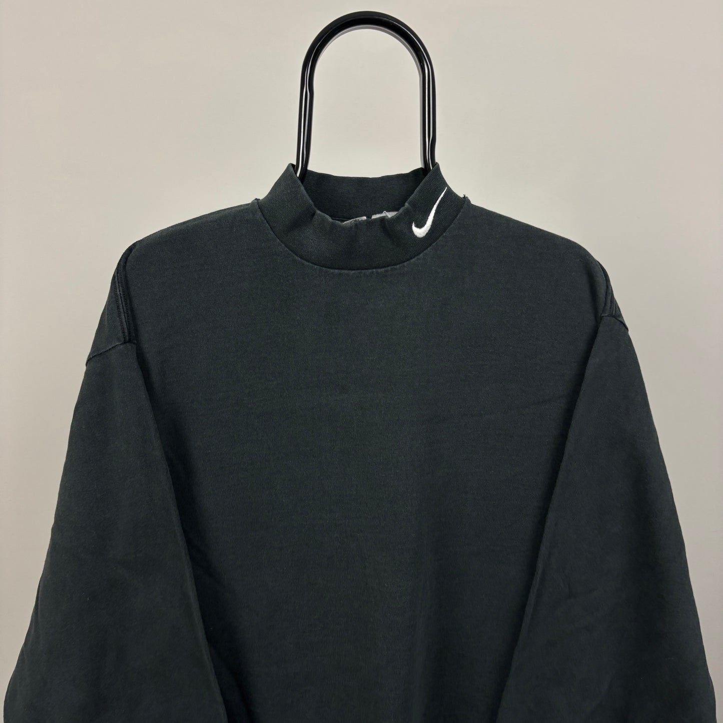 90s Nike Mock Neck Sweatshirt Grey Large