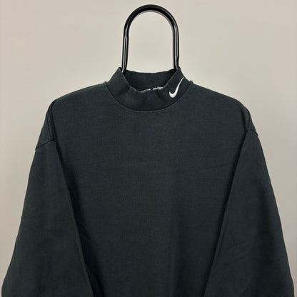 90s Nike Mock Neck Sweatshirt Grey Large