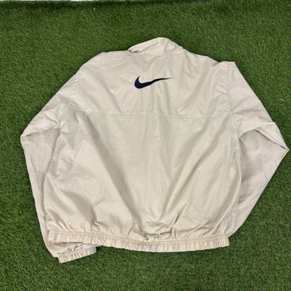 00s Nike Piping Windbreaker Jacket + Joggers Set Brown Small