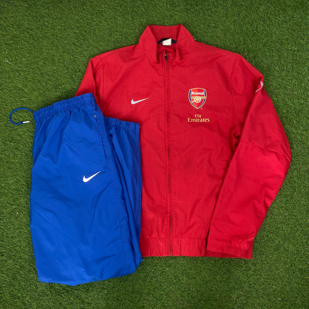 00s Nike Arsenal Tracksuit Set Jacket + Joggers Red Blue XL