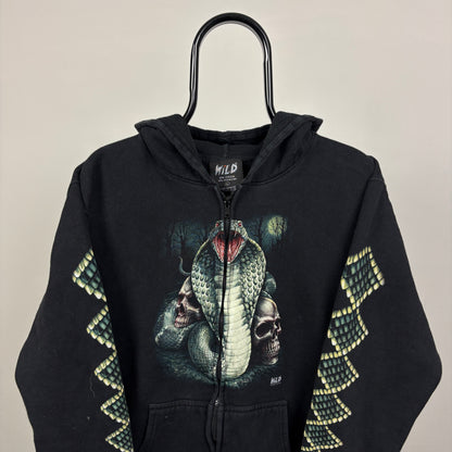 90s Wild Snake Zip Hoodie Black Large