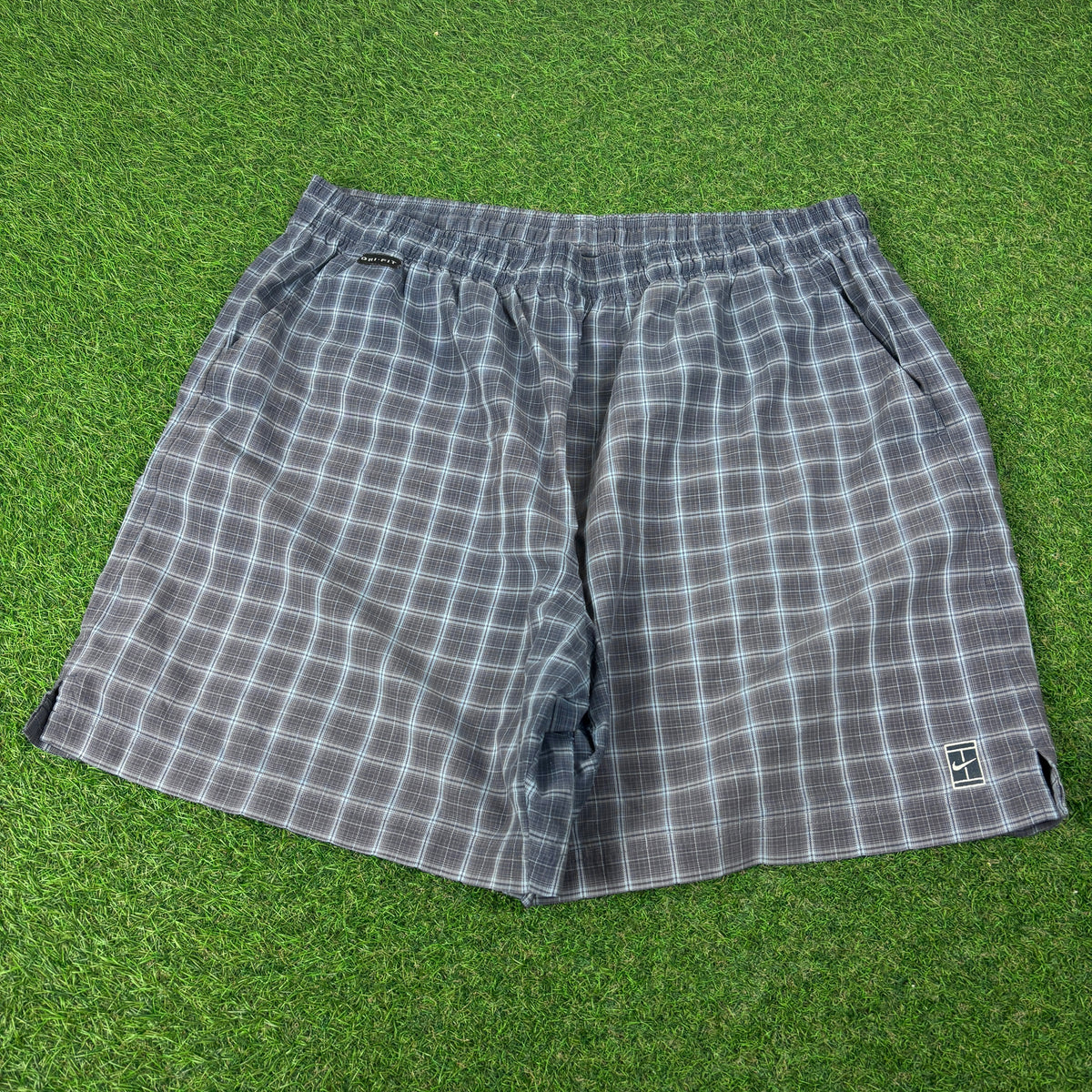 00s Nike Court Plaid Shorts Blue XL