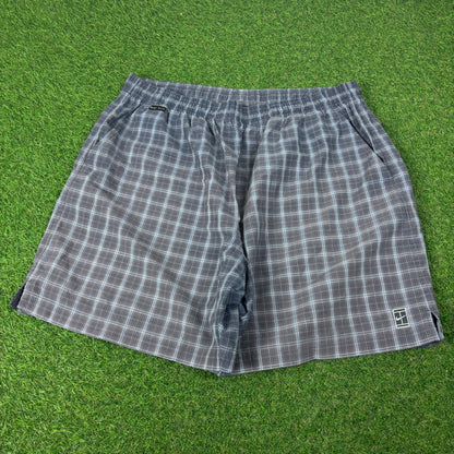 00s Nike Court Plaid Shorts Blue XL