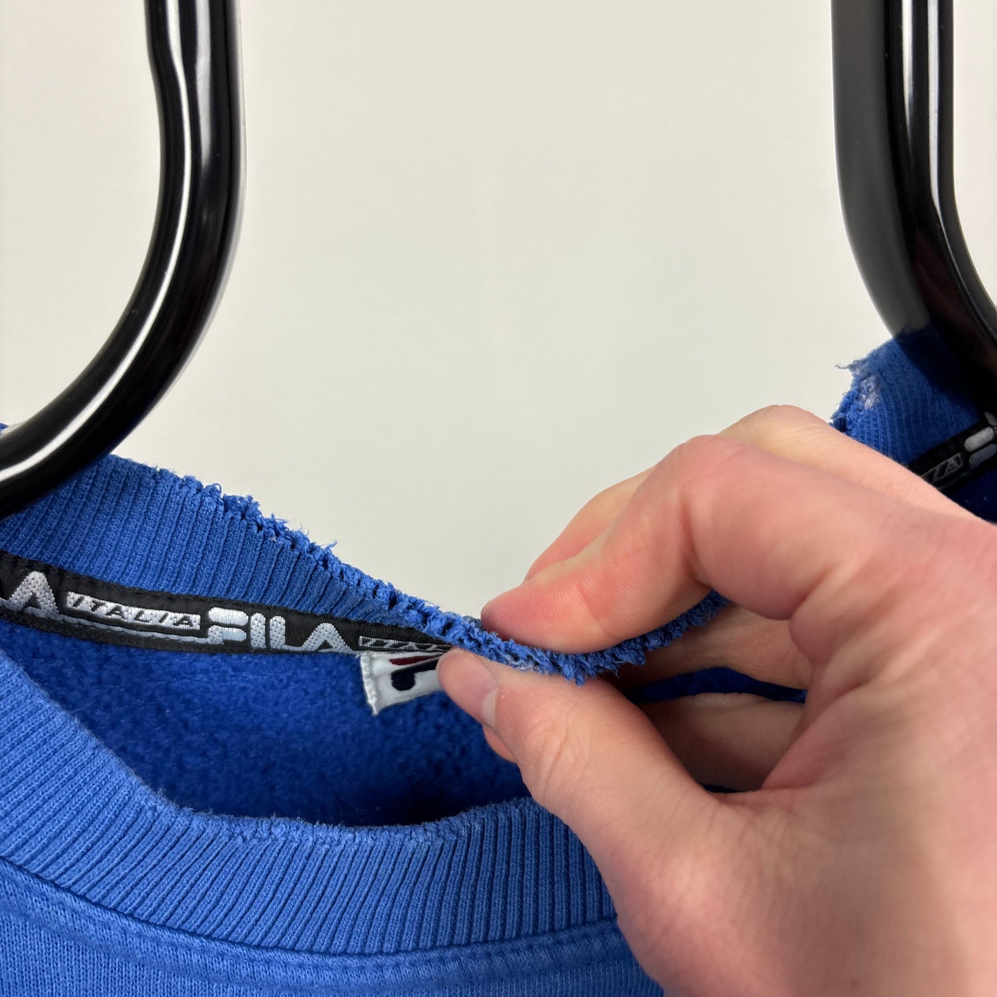 90s Fila Sweatshirt Blue Large