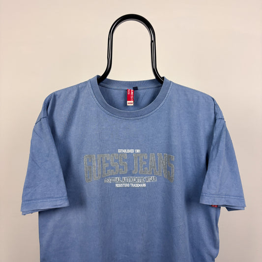 90s Guess Boxy Fit T-Shirt Blue Medium