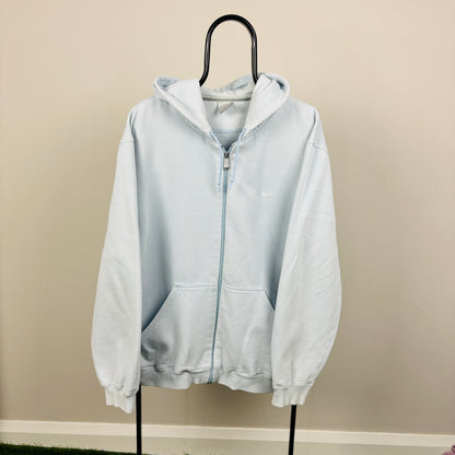 90s Nike Zip Hoodie Baby Blue XL