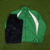 00s Nike Tracksuit Jacket + Joggers Set Green Large