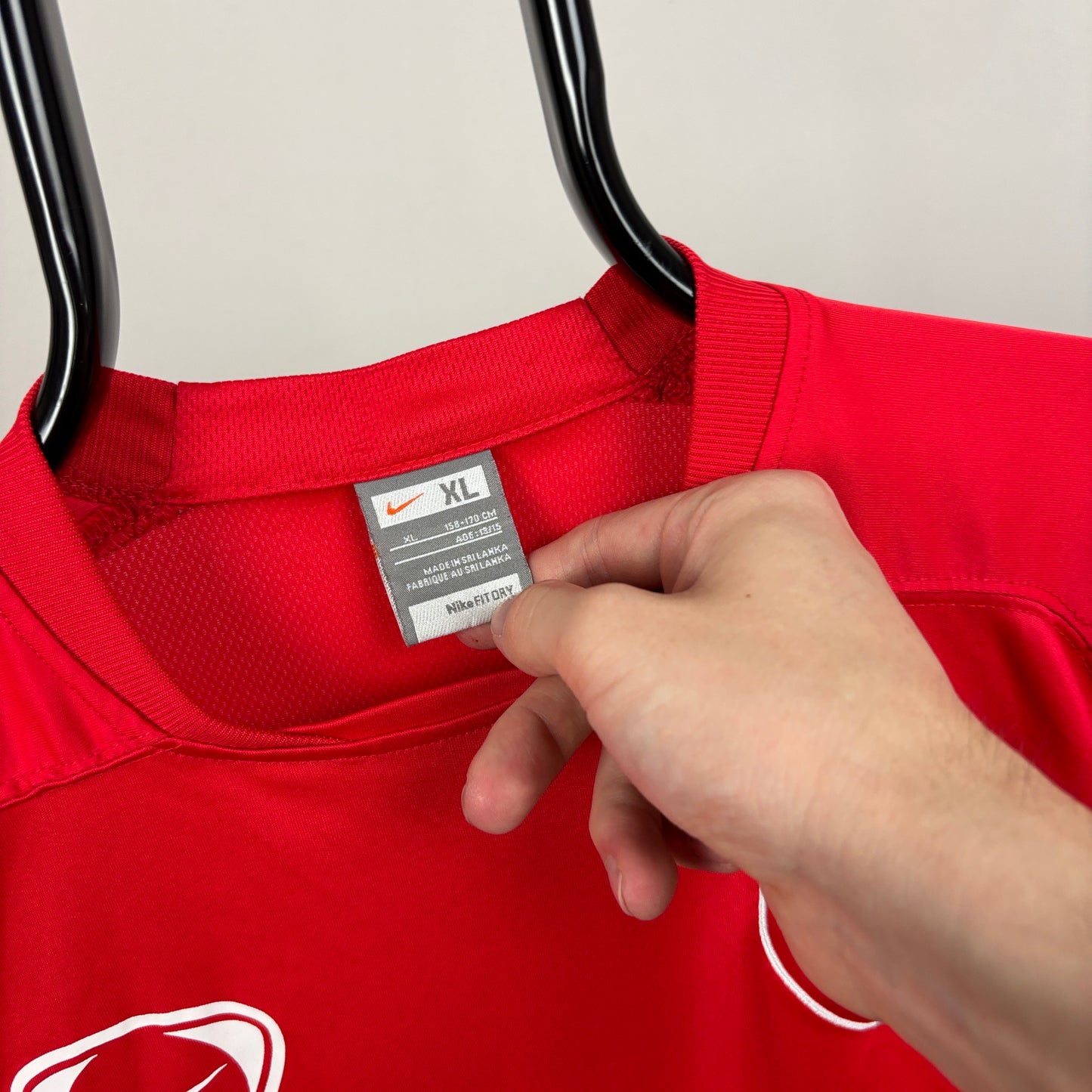 00s Nike Switzerland Football Shirt T-Shirt Red Small