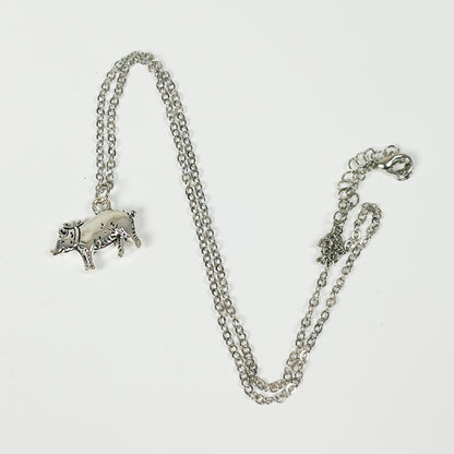 Pig Charm Necklace .925 Silver