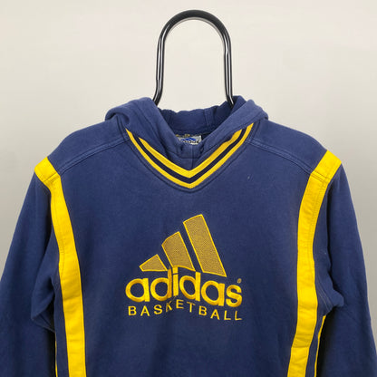 90s Adidas Basketball Hoodie Blue XS