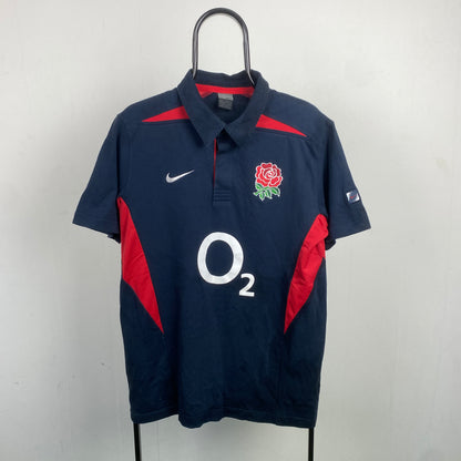 00s Nike England Rugby Shirt T-Shirt Blue Large