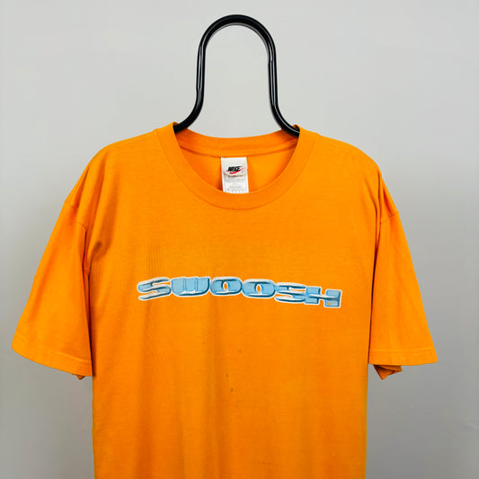 90s Nike Metallic Logo T-Shirt Orange Large