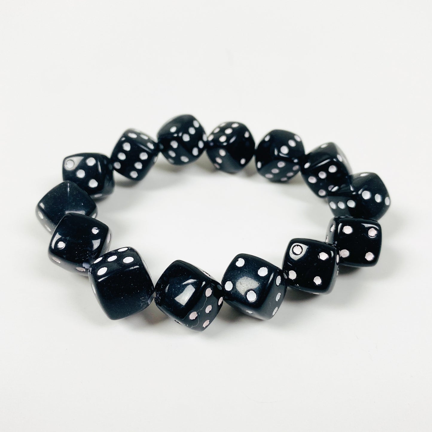 Retro Dice Bracelet Necklace Chain Black