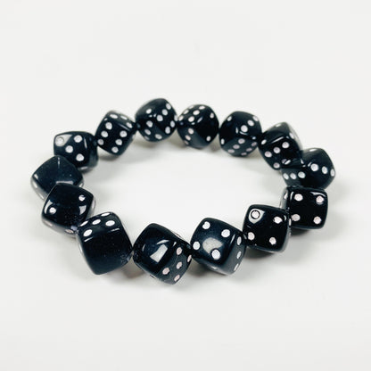 Retro Dice Bracelet Necklace Chain Black